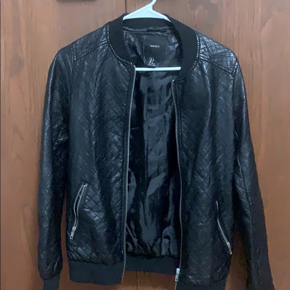 Leather bomber  jacket